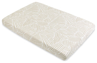 Mini Crib Sheet, GOTS Certified Organic Muslin Cotton, Oat Stripe
