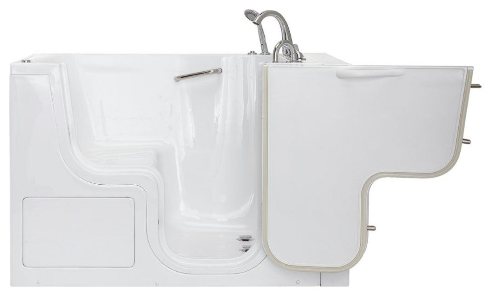 Ella Wheelchair Transfer 36"x55" Acrylic Walk-In Bathtub,Faucet, 2" Dual Drain,