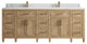 Santa Monica 84 Double Sink Bath Vanity in Whitewashed Teak 1.5" Calacatta Laza