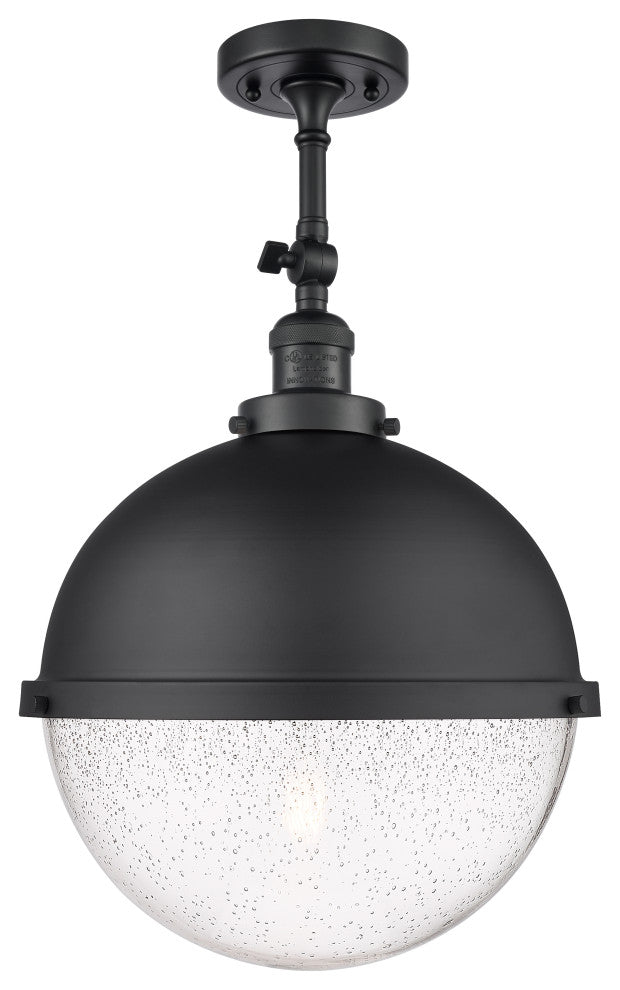 INNOVATIONS 201F-BK-HFS-124-BK-LED 1-Light Semi-Flush Mount Matte Black