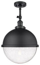 INNOVATIONS 201F-BK-HFS-124-BK-LED 1-Light Semi-Flush Mount Matte Black