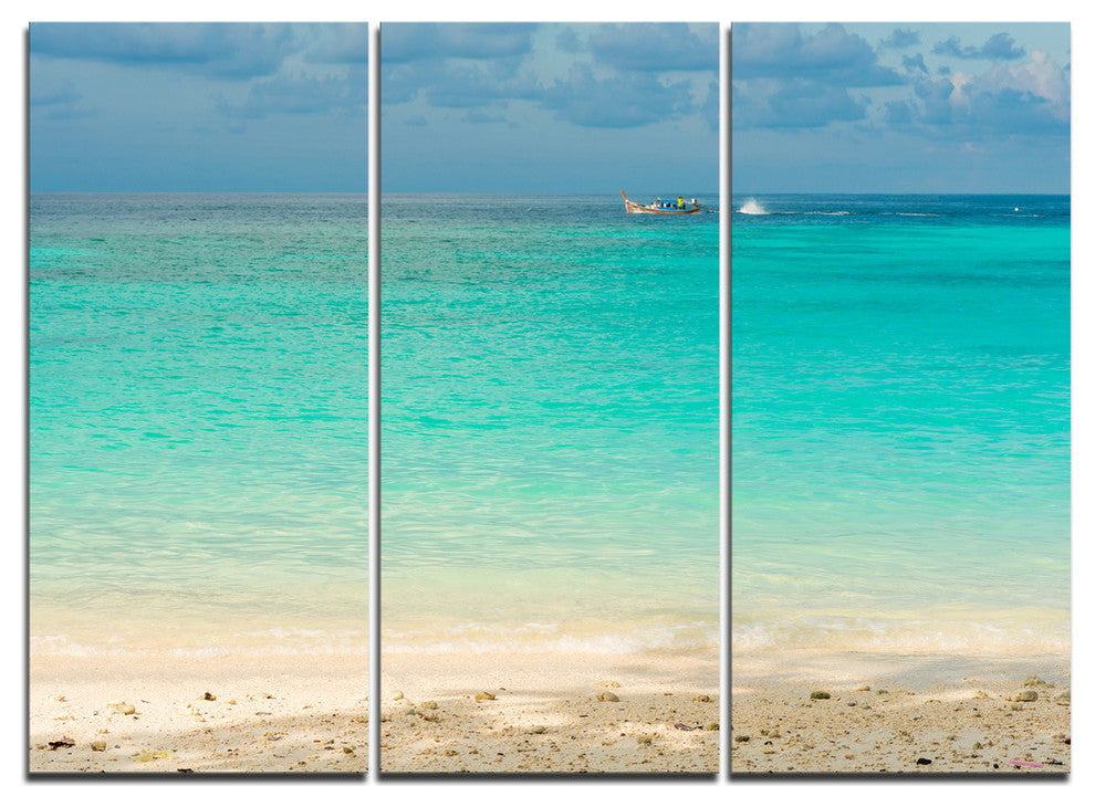 "Tropical Andaman Sea With Blue Sky" Metal Wall Art, 3 Panels, 36"x28"