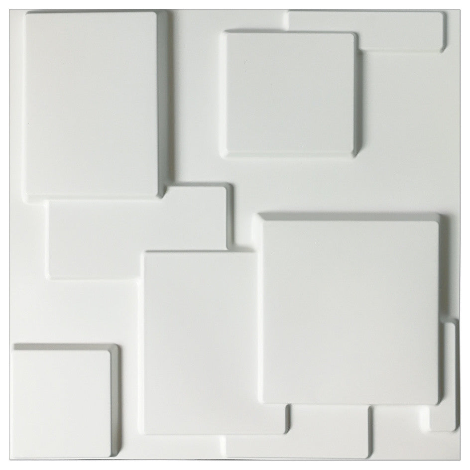 Art3d Decorative 3D Wall Tiles for Modern Wall Decor, White, Set of 12