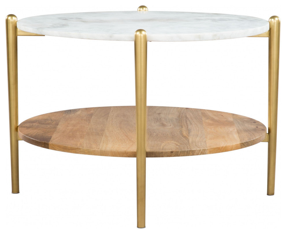 White and Gold Marble Top Table
