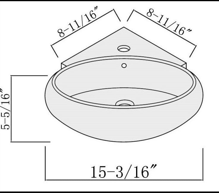 Fine Fixtures White Vitreous China Round Corner Wall Hung Sink