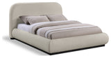 Vaughn Bed, Beige, Full, Chenille Fabric, Black Finish