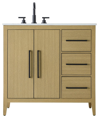 Home Living 36" Single Bathroom Vanity, Honey Brown
