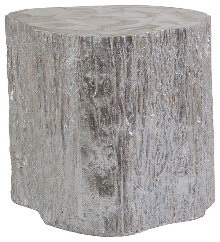 Trunk Segment Side Table Silver Leaf