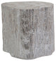 Trunk Segment Side Table Silver Leaf