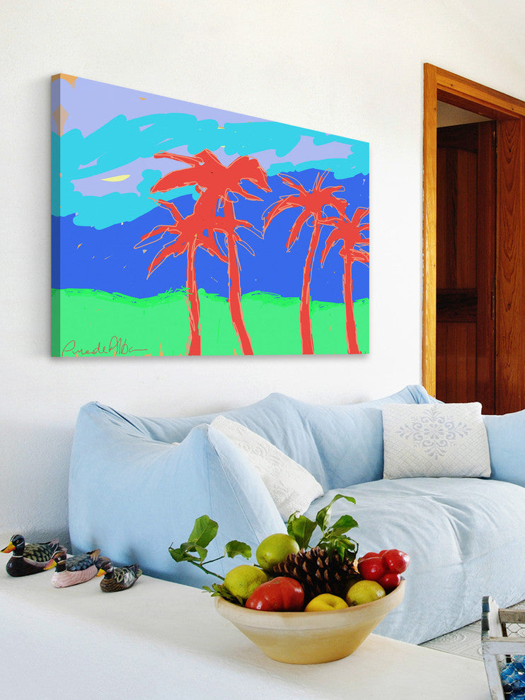 Marmont Hill, "California Palms" by Arthur Pina Painting Wrapped Canvas, 30x20