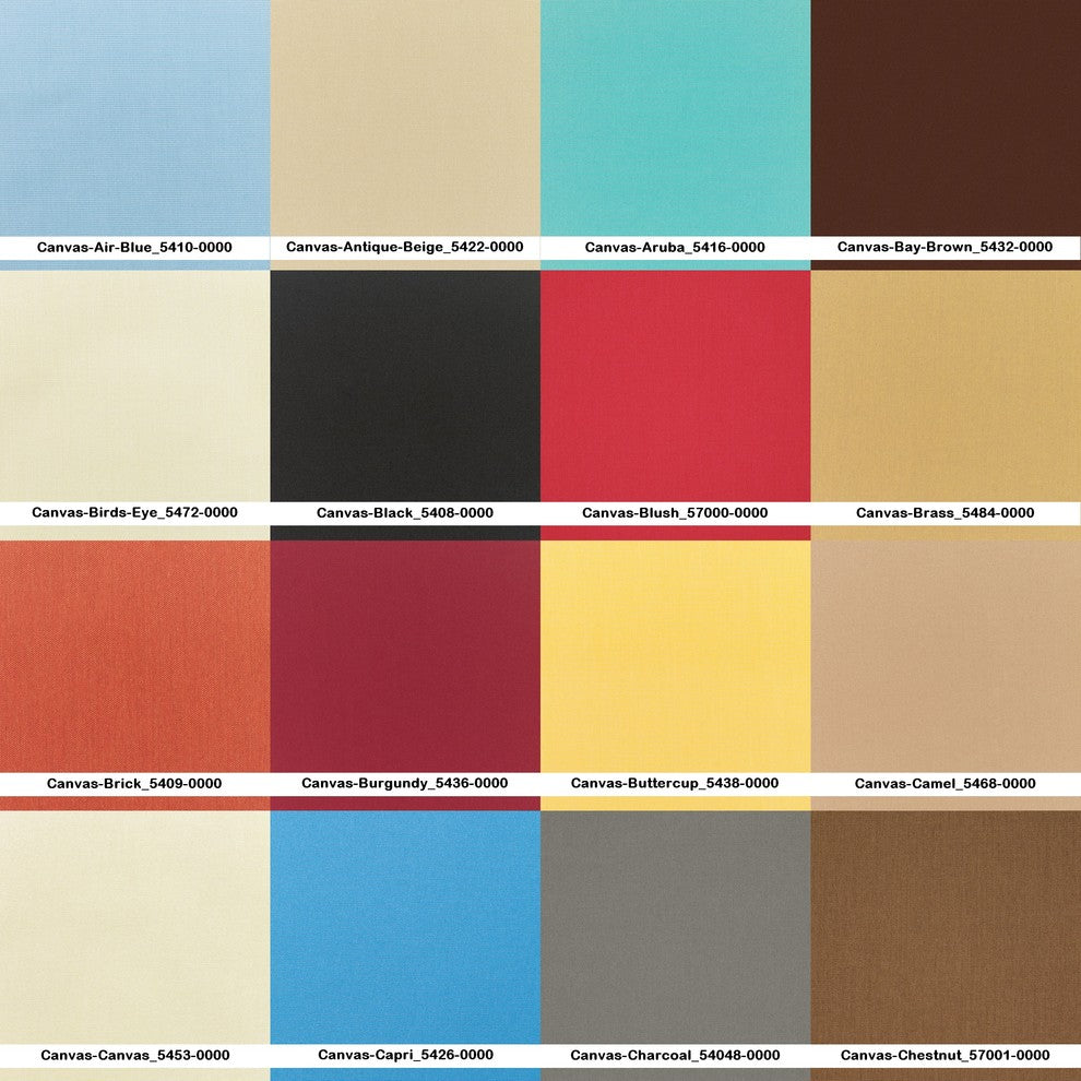 Teak Outdoor 4 Sofa Chair, Round Coffee Table and Canvas Brick Sunbrella Cushion