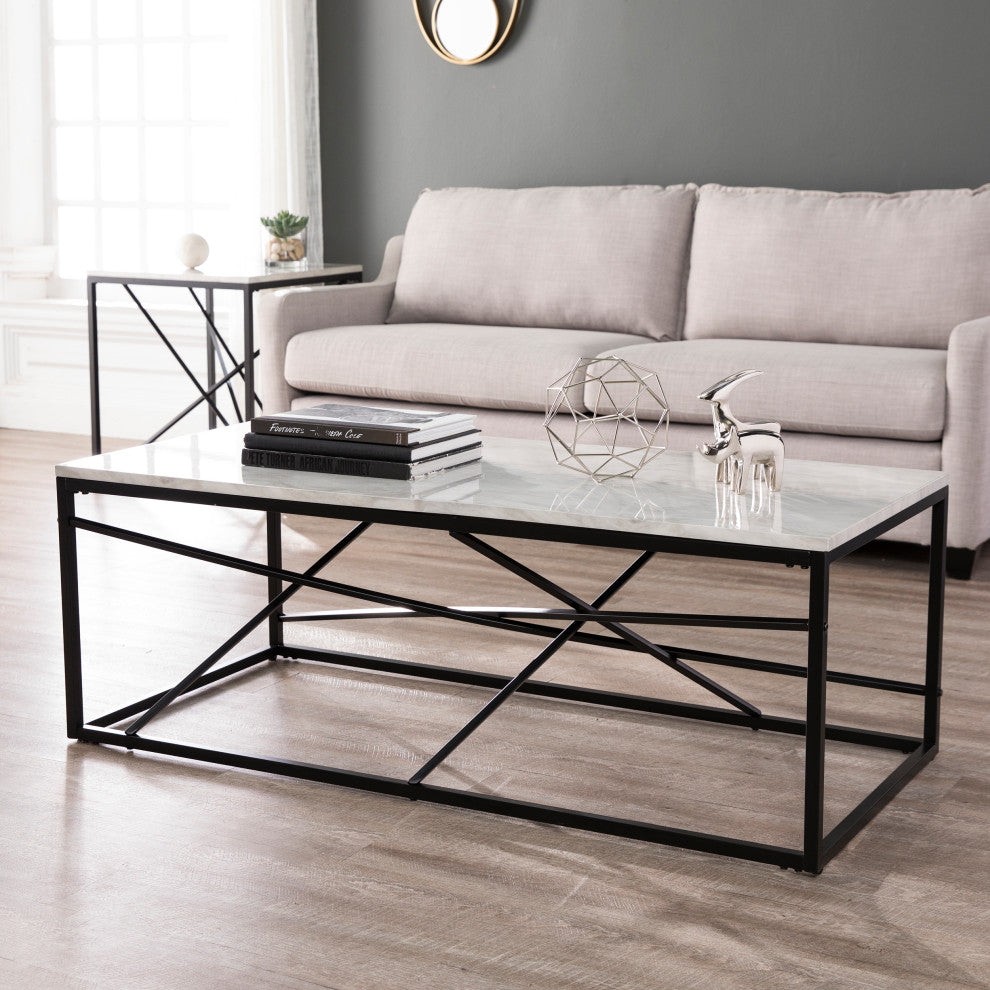 Mitcham Faux Marble Cocktail Table