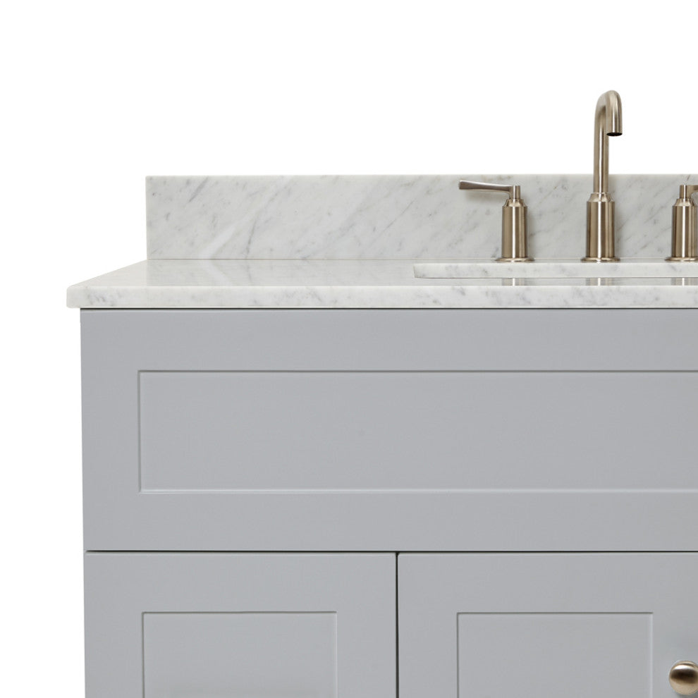 Ariel Hamlet 43" Rectangle Sink Bath Vanity, 0.75" Carrara Marble