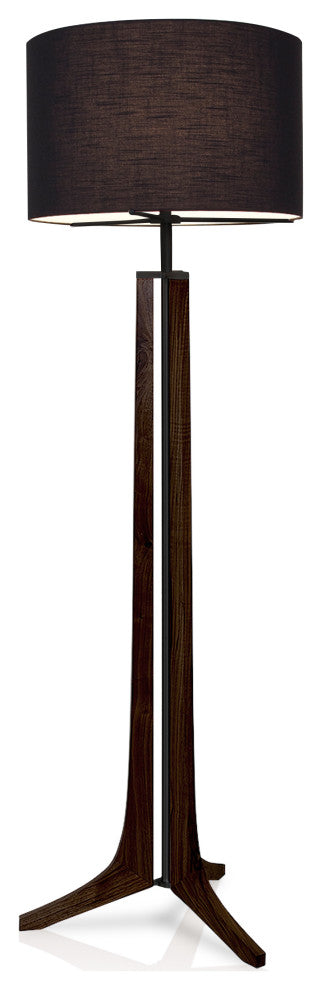 Forma - LED Floor Lamp - Black Shade, Dark Walnut, Black Anodized Aluminum