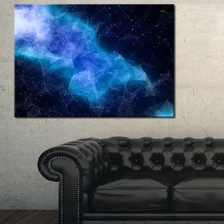 "Blue Nebula in Cosmos" Abstract Art Canvas Print, 32"x16"