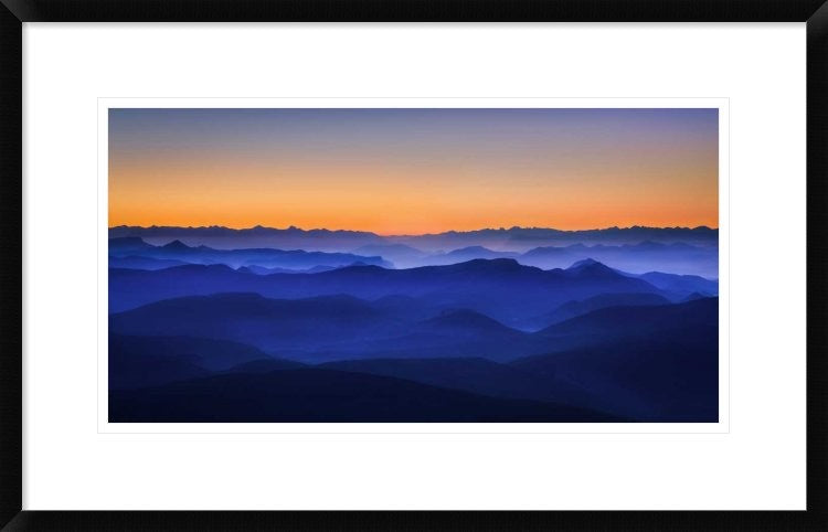 "Misty Mountains" Framed Digital Print by David Bouscarle, 30"x19"