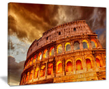 "Colosseum in Rome" Landscape Monumental Canvas Print, 40"x30"