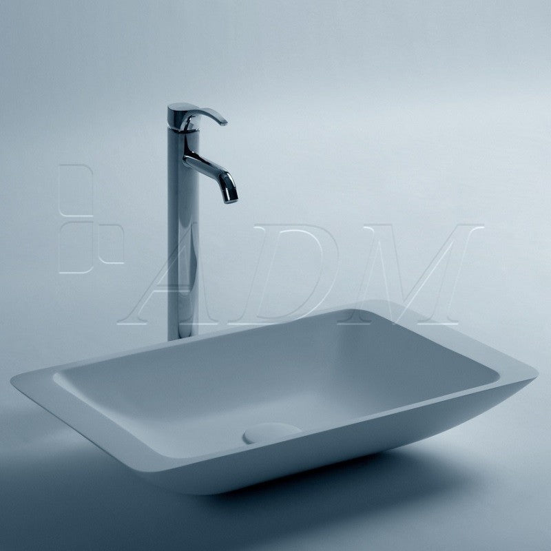 ADM Rectangular Countertop Sink, White, 23", Glossy White