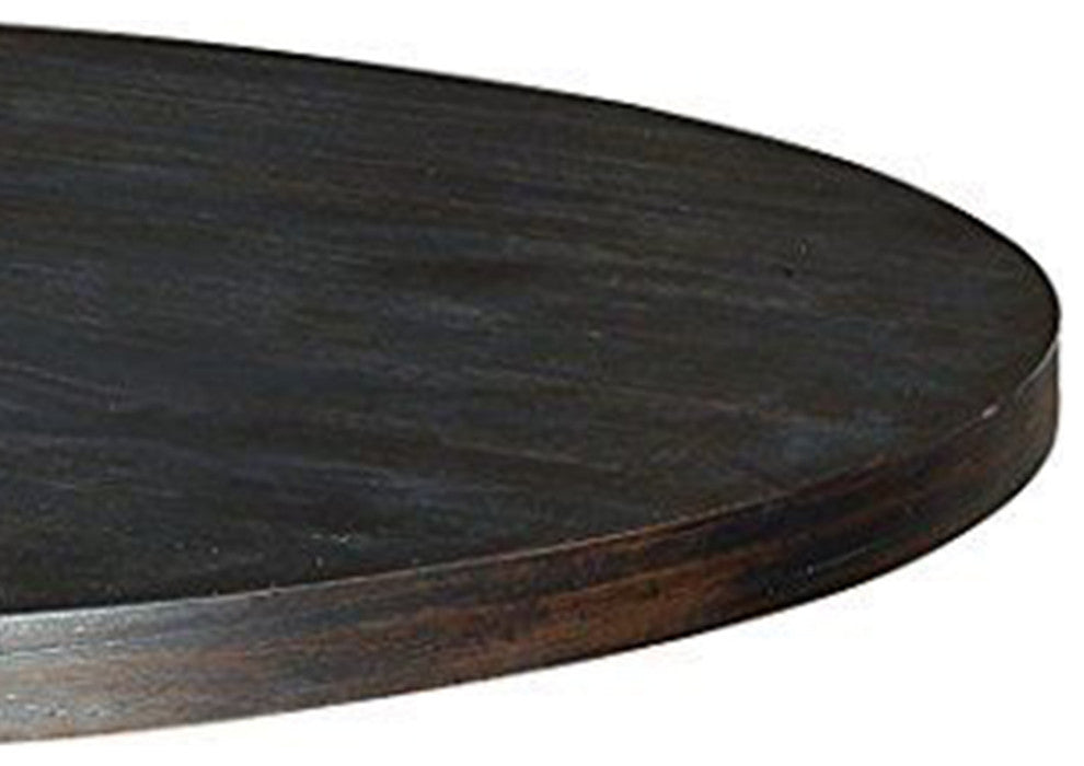 Benzara BM208963 Wooden Round Top Dining Table With Pedestal Base, Black