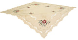 Golden Glow Embroidered Cutwork Christmas 36"x36" Table Topper