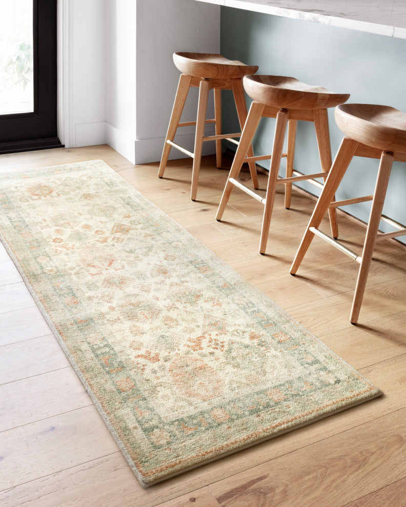 Loloi II Rosette Beige Green Rust Plush Area Rug, 5'-0" X 7'-6"