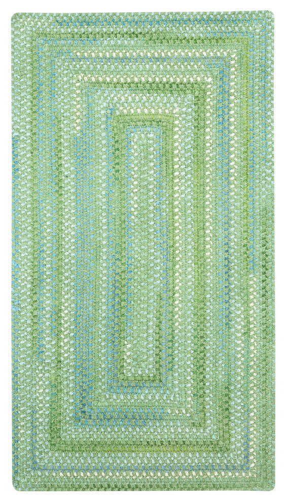 Waterway Concentric Braided Rectangle Rug, Green, 11'4"x14'4"