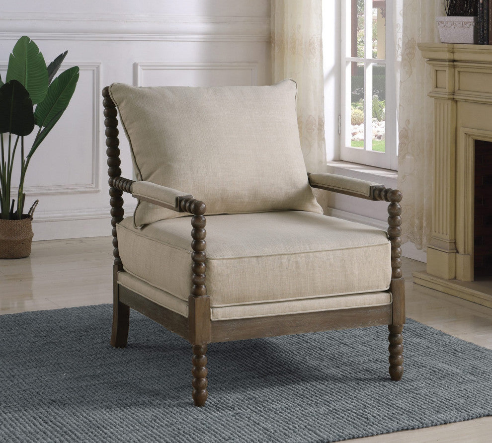 Cushion Back Accent Chair, Oatmeal