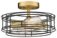 2 Light Industrial Ceiling Light Fixture, Black, Semi Flush Mount Ceiling Lamp