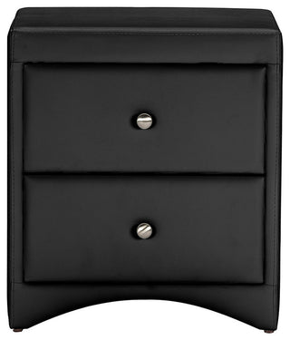 Dorian Black Faux Leather Upholstered Modern Nightstand