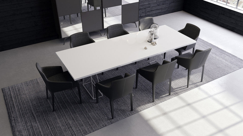 Curzon 102" Dining Table, Glossy White