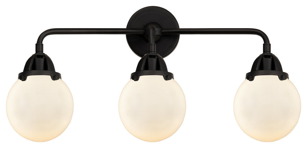 Beacon Bath Vanity Light, Matte Black, Matte White, Matte White