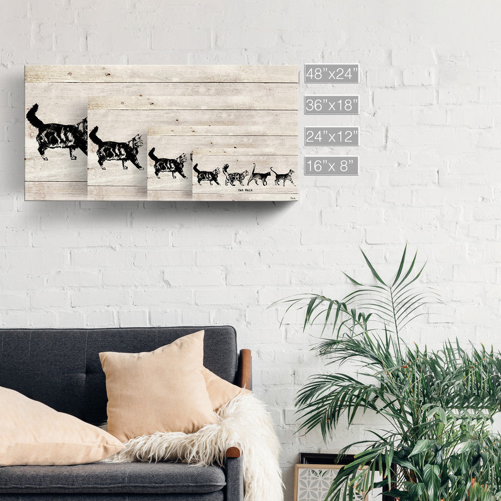 Ready2HangArt 'Cat Walk' Wrapped Canvas Pet Wall Art, 8"x16"