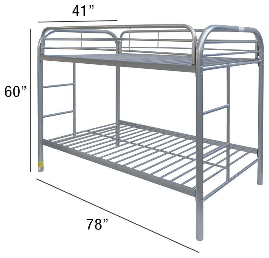 Acme Thomas Twin/Twin Bunk Bed Silver Finish