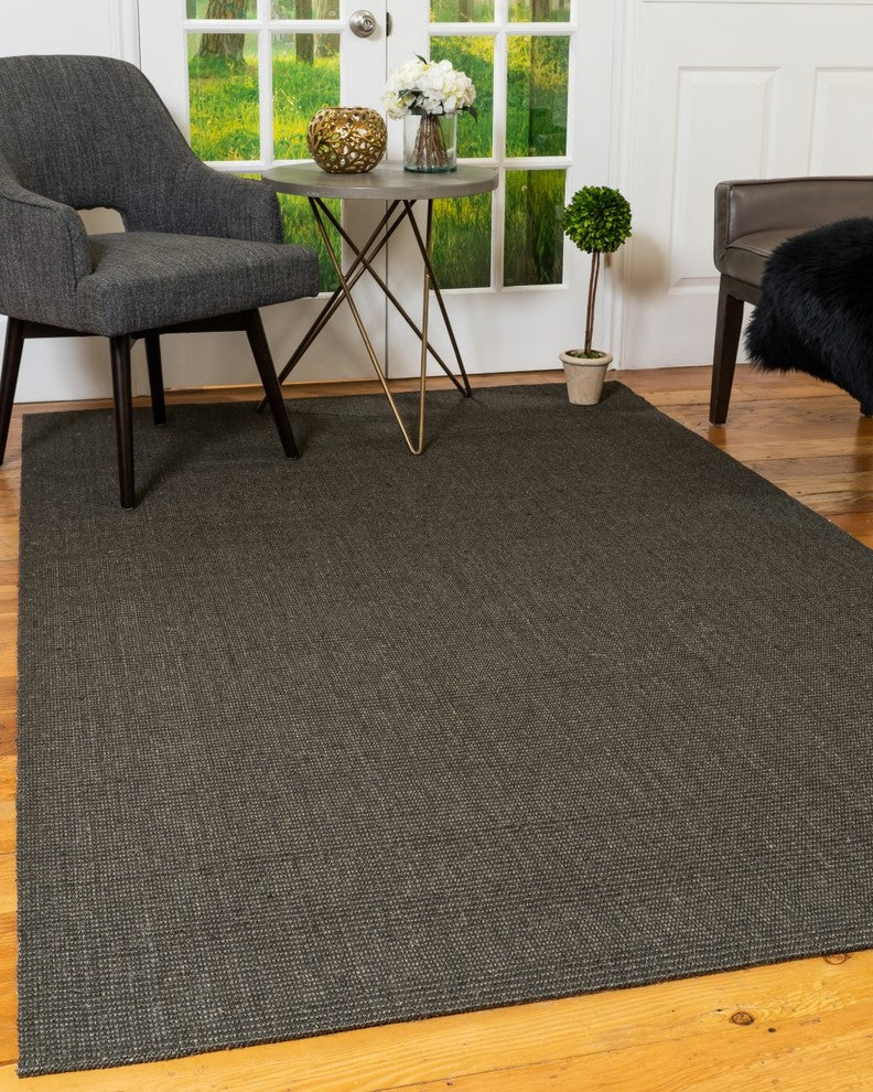 Natural Area Rugs 100% Recycled Fiber Kenning Black Sisal Rug (9' x 12')