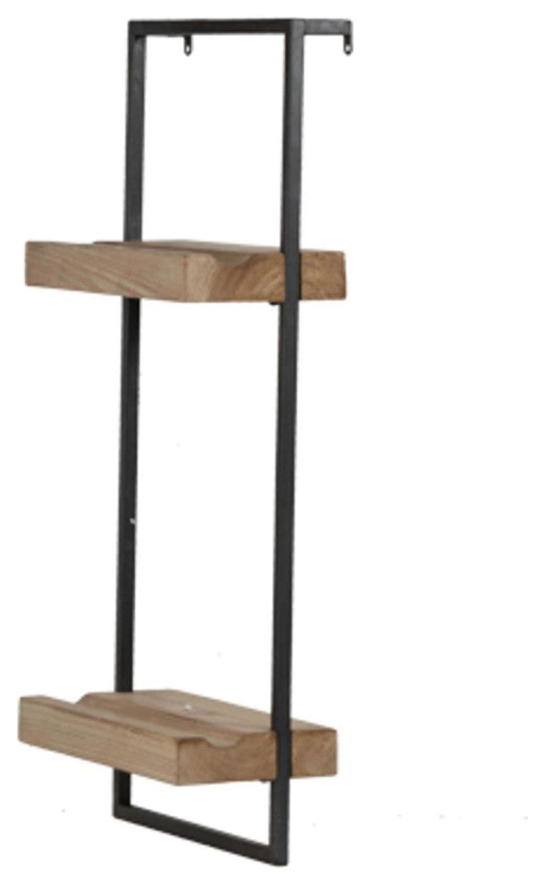 Industrial Styled Two Tiered Wall Shelf