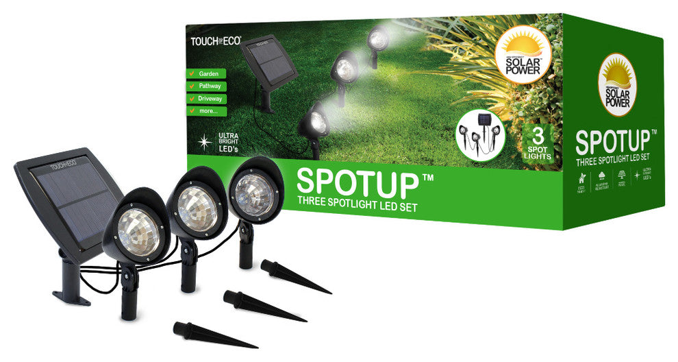 3-in-1 Solar Powered LED Outdoor Landscape Spotlights