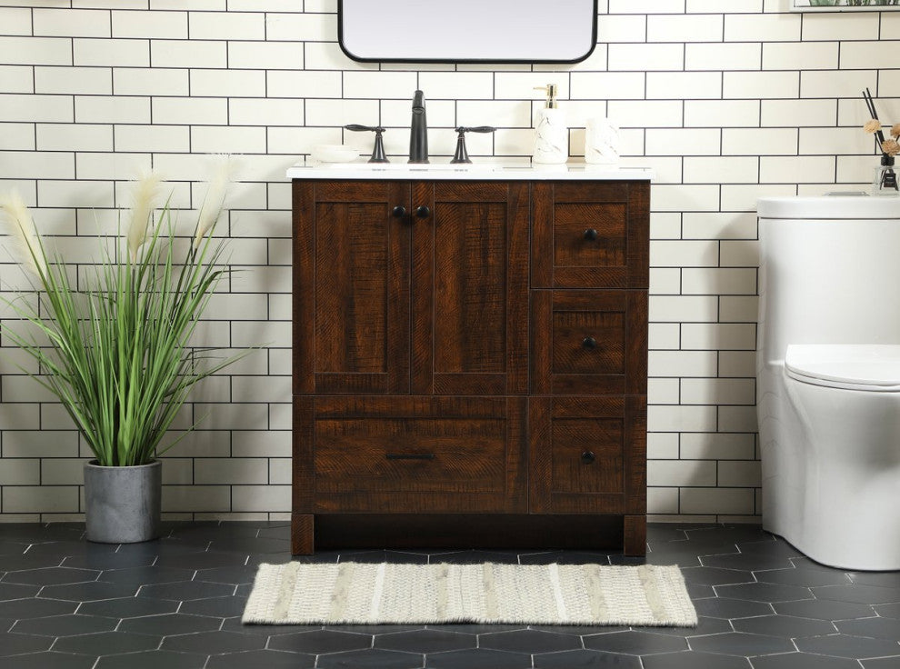 Home Living 19" Farmhouse Expresso-Light Bathroom Vanity