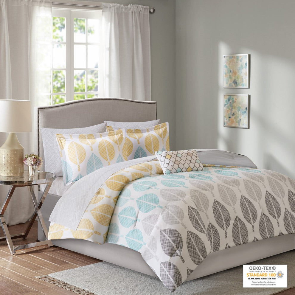 Madison Park Central Park Botanical Comforter, Sheet Set, Queen