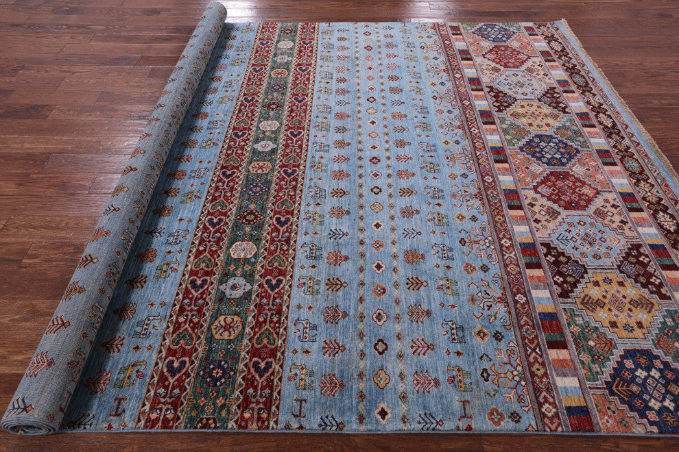 8' 3" X 11' 4" Persian Gabbeh Tribal Hand-Knotted Wool Rug Q7597