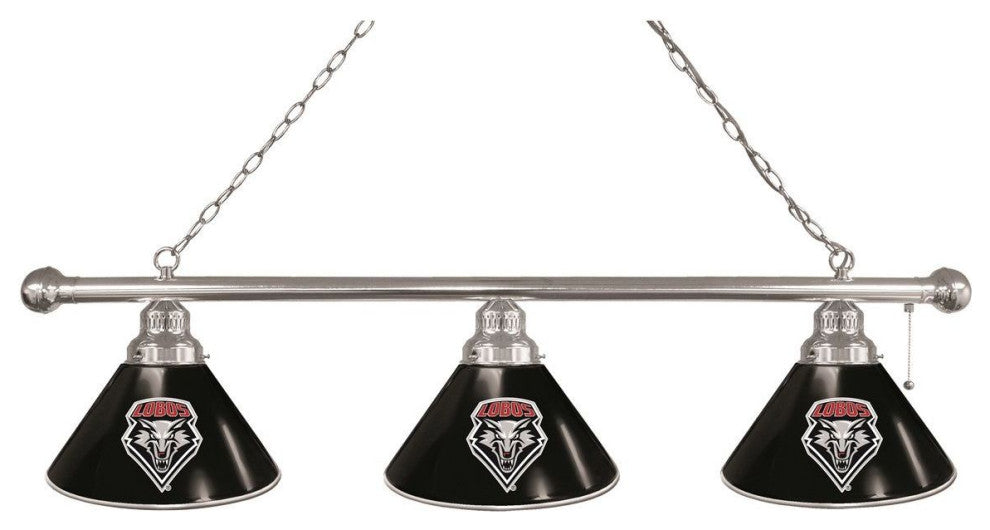Holland University of New Mexico 3-Shade Billiard Light - Chrome