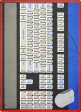Kid Essentials Rug, Keyboard Connection, Gray, 5'4"x7'8"