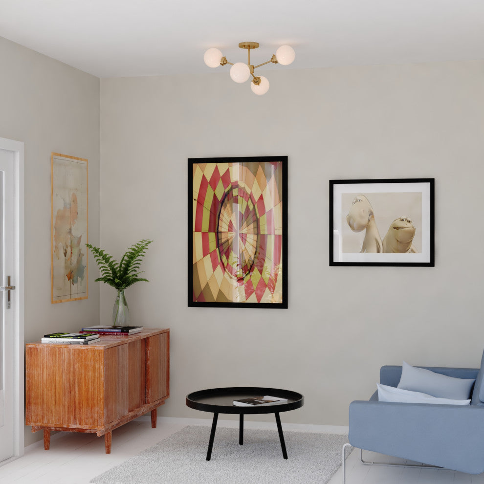 Orbit 20" Semi Flush Ceiling Light Muted Brass