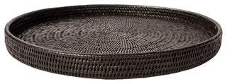 Artifacts Rattan™ Round Serving / Ottoman Tray, Tudor Black, Extra Large