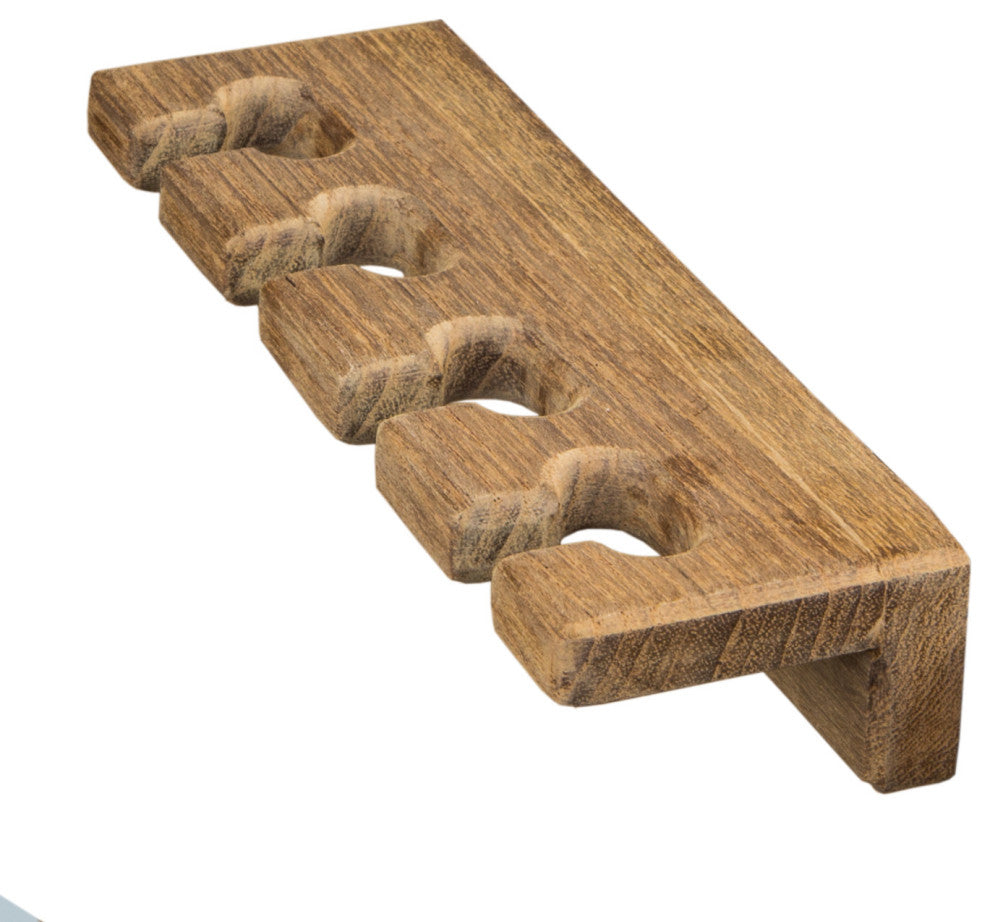Traditional Solid Teak Wall Mount Toothbrush Holder