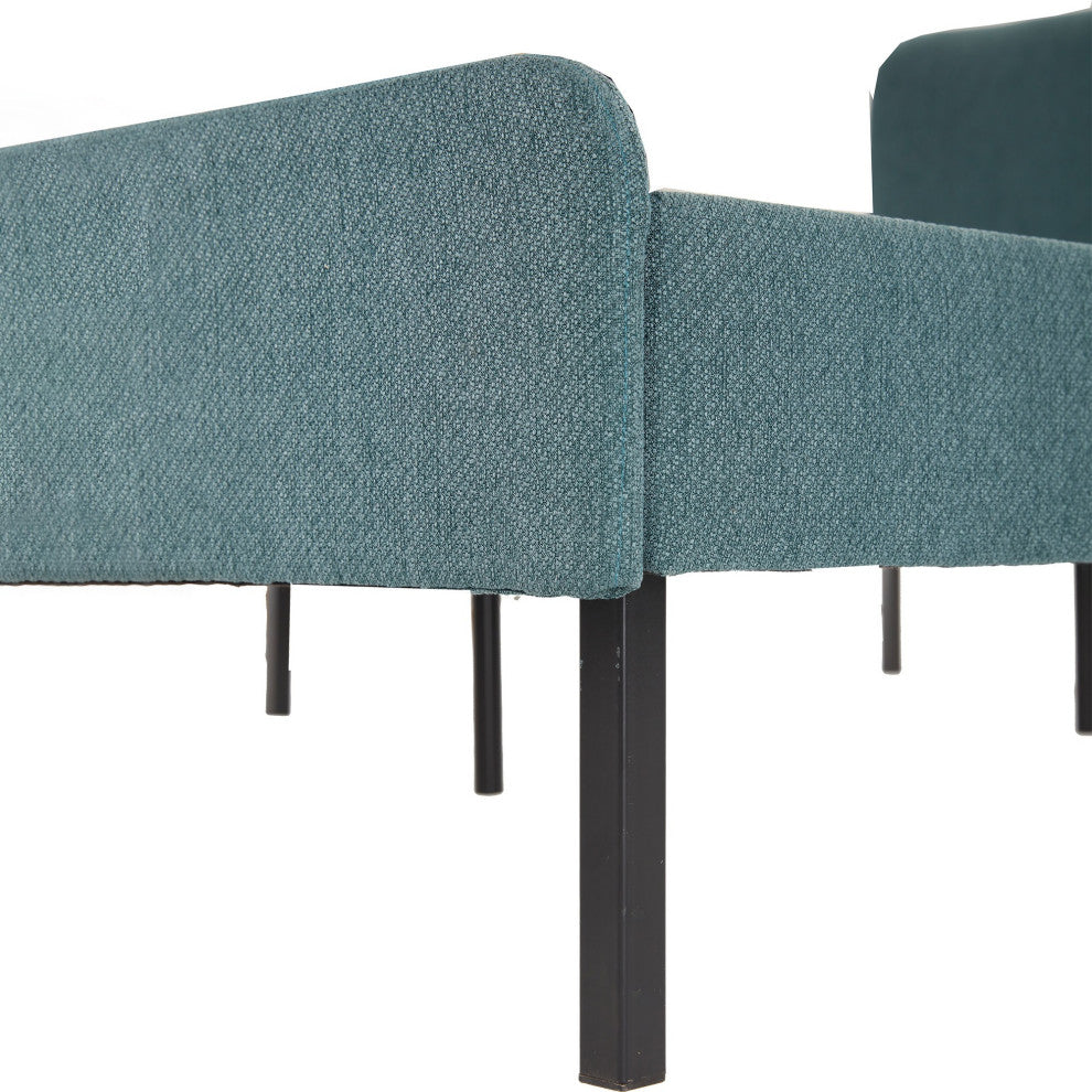 Teal Green Modern Wingback Full Bed Frame