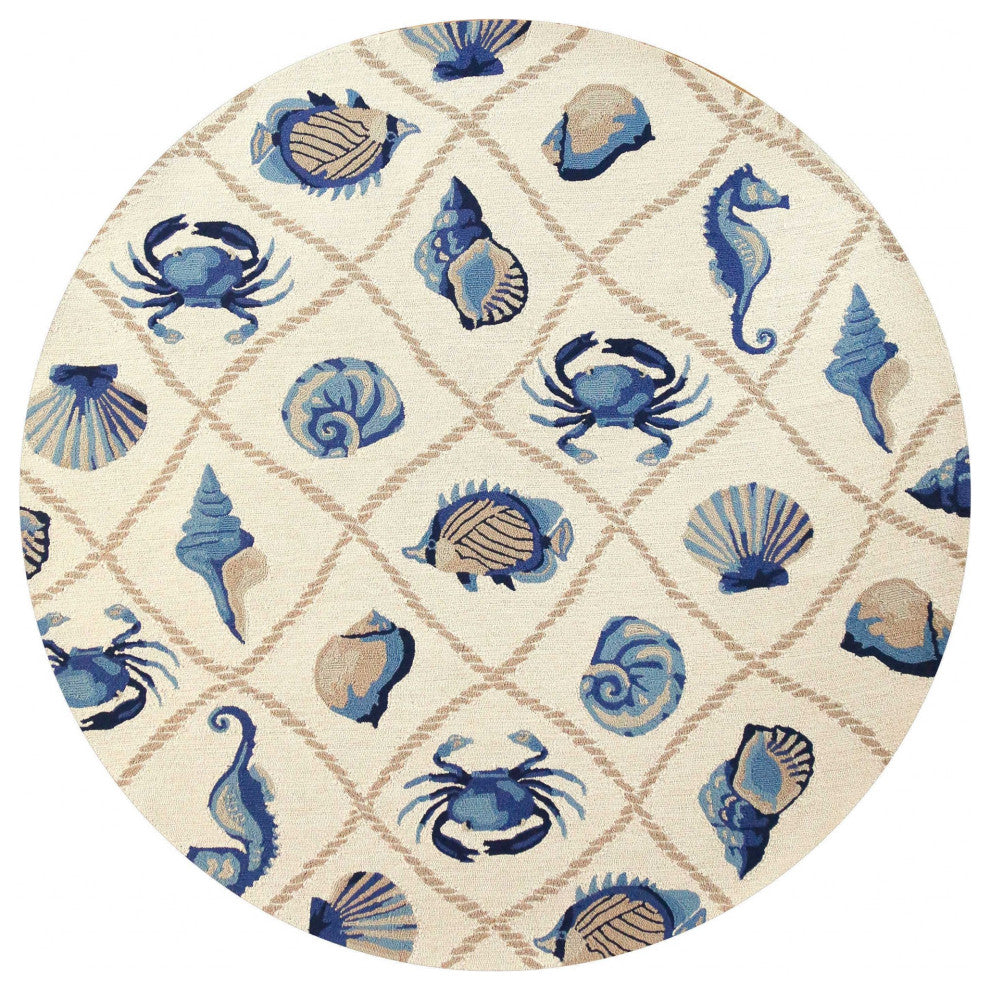 HomeRoots 7' Round UV treated Polypropylene Sand Area Rug