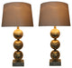 Urbanest, Set of 2, Voille Table Lamps, Seville Gold with White Marble