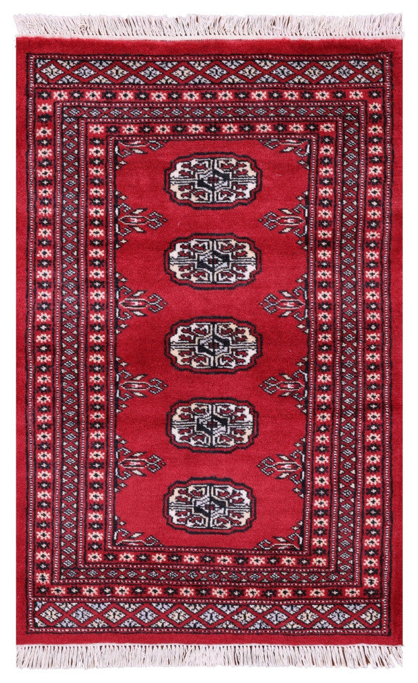 2' 0" X 3' 0" Hand Knotted Silky Bokhara Wool Rug - Q13849