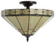 Jasmine 16" Tiffany-Style Glass Led Semi-Flush Mount, Cream