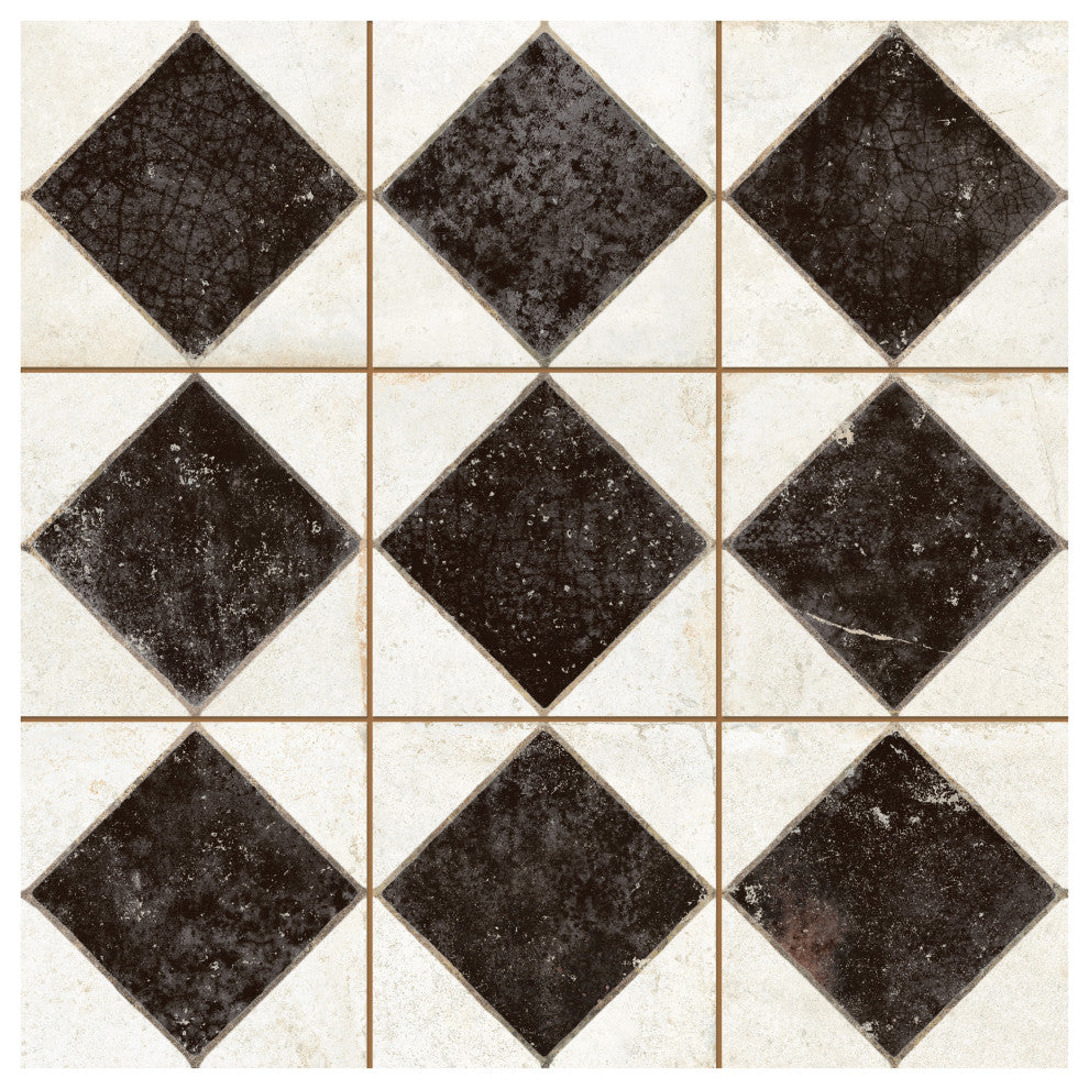 Kings Arles Black Ceramic Floor and Wall Tile